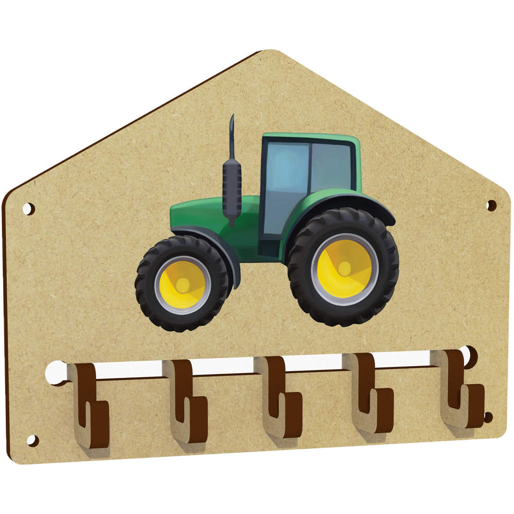 'Tractor' Key Holder - 5 Hooks - Powerful Farming Machinery Field Vehicle - Wall-Mounted MDF Key Rack for Hallways, Kitchens and Home Organisation (WH00038821)