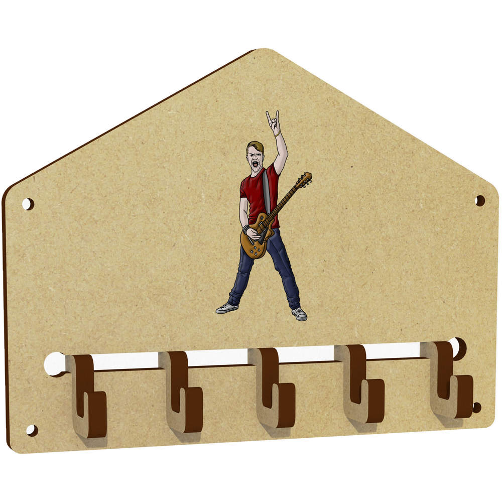'Punk Rock Guitarist' Wall Mounted Key Hooks / Holder (WH00050390)