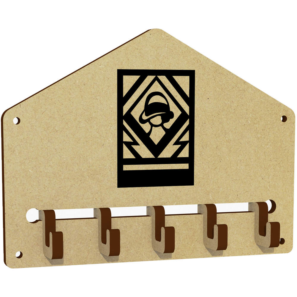 'Art Deco Portrait' Wall Mounted Key Hooks / Holder (WH00054459)
