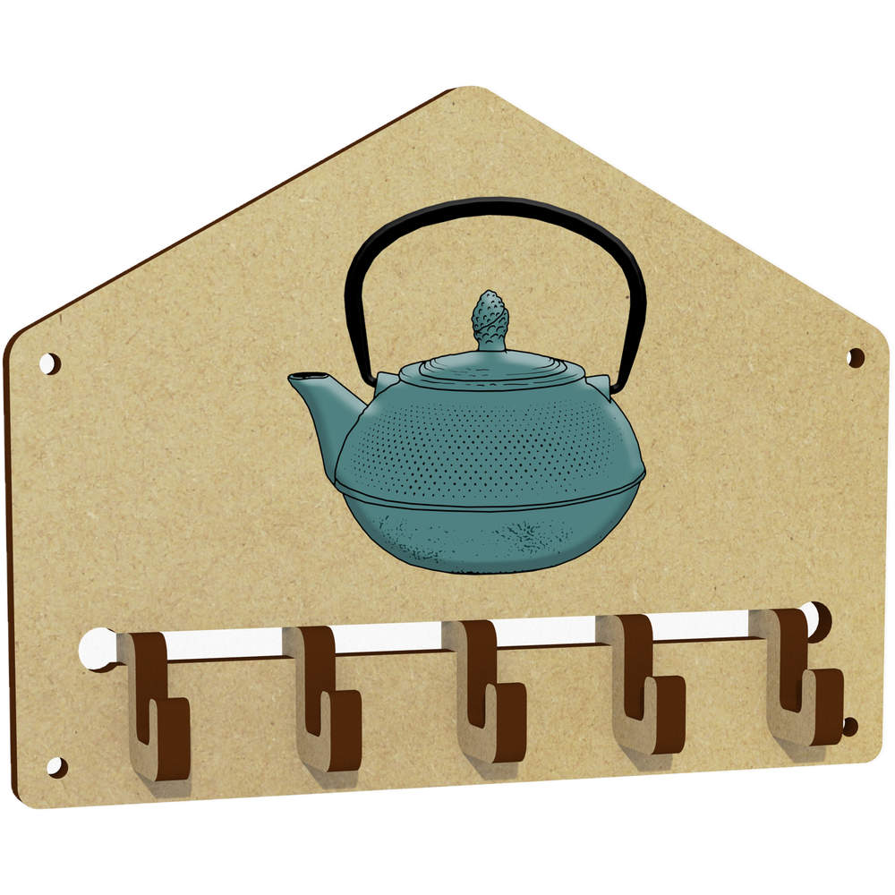 'Chinese Iron Tea Kettle' Wall Mounted Key Hooks / Holder (WH00055182)