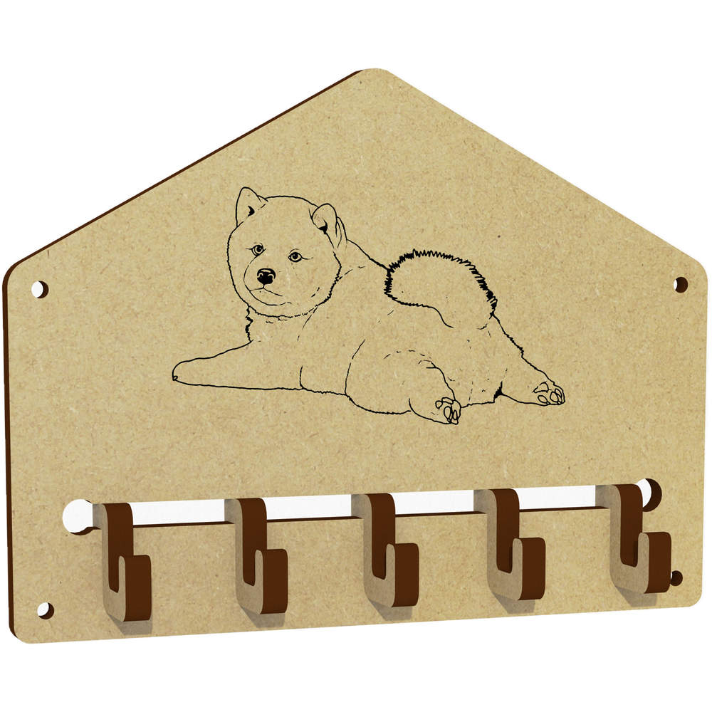 'Shiba Inu Puppy Sploot' Wall Mounted Key Hooks / Holder (WH00055224)