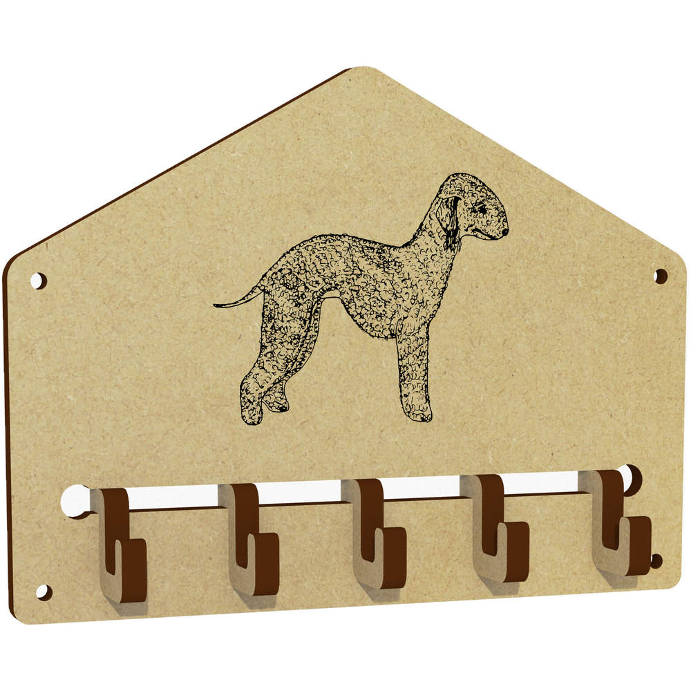'Bedlington Terrier' Wall Mounted Key Hooks / Holder (WH00060948)