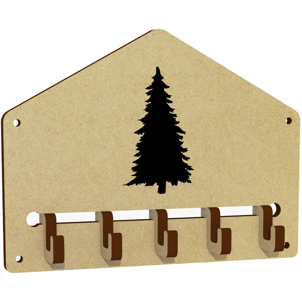 'Silhouetted Pine Tree' Wall Mounted Key Hooks / Holder (WH00061556)