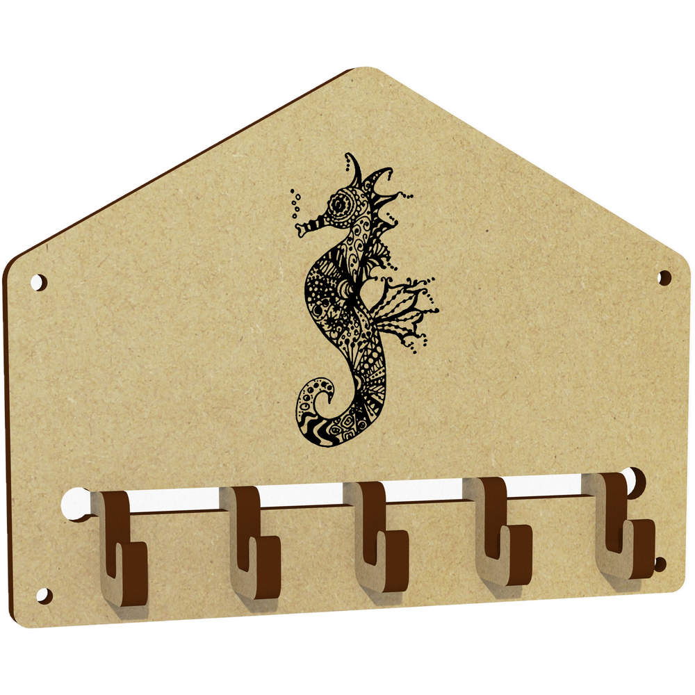 'Patterned Seahorse' Wall Mounted Key Hooks / Holder (WH00065276)