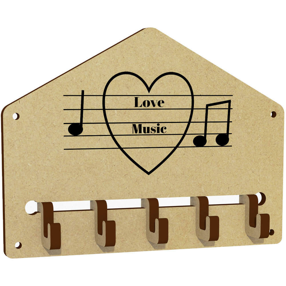 'Love Music 2' Wall Mounted Key Hooks / Holder (WH00066758)