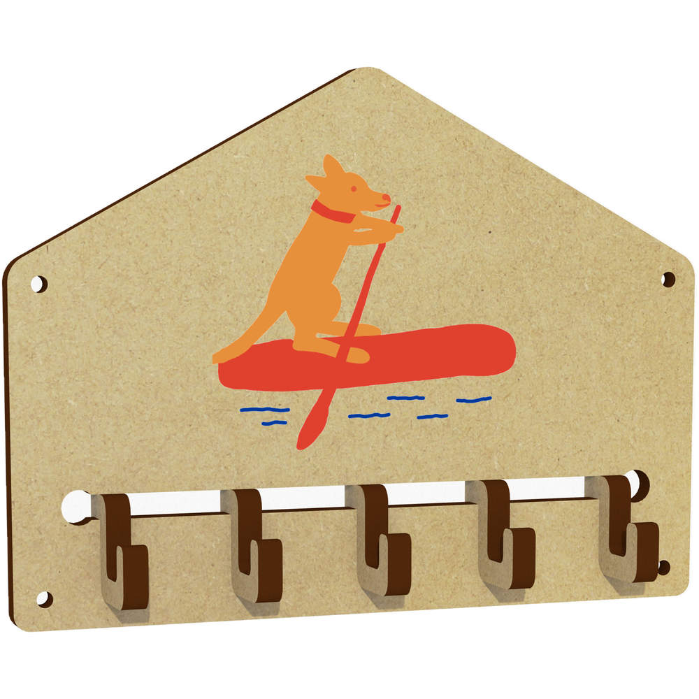 'Dog paddle boarding ' Wall Mounted Key Hooks / Holder (WH00069808)
