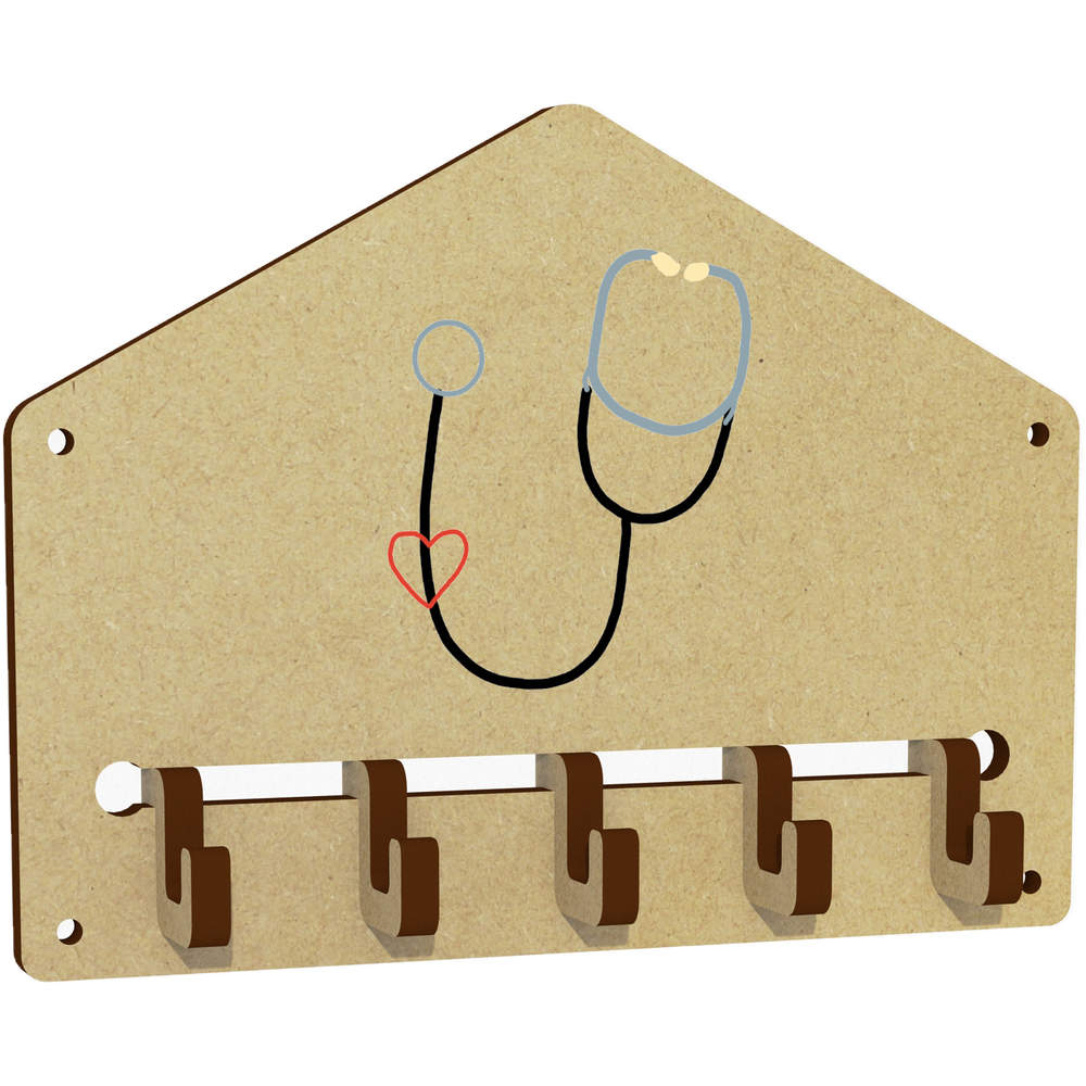 'A Stethoscope to Monitor Your Heart ' Wall Mounted Key Hooks / Holder (WH00077888)
