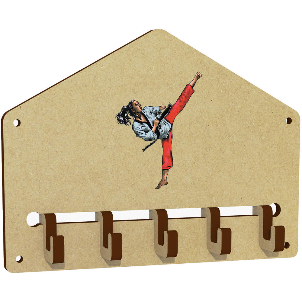 'Karate Girl' Wall Mounted Key Hooks / Holder (WH00079314)