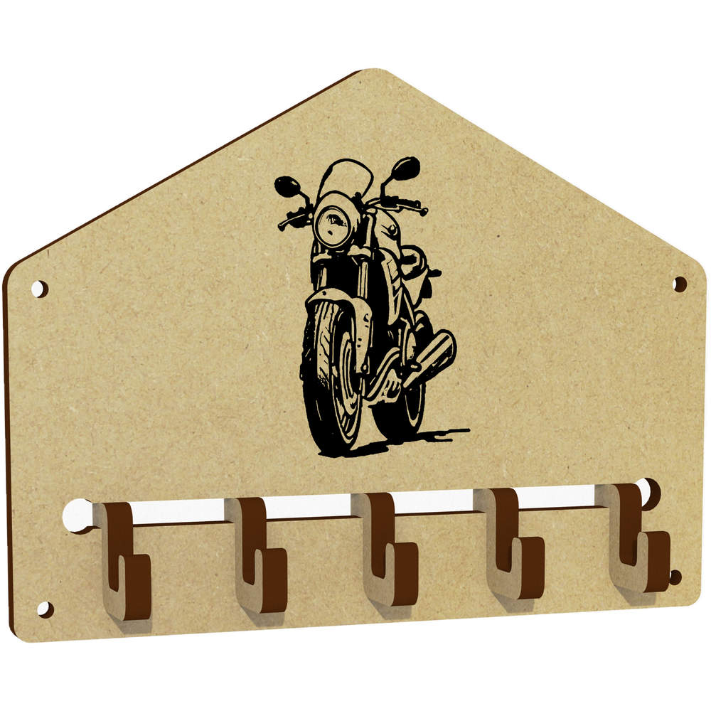 'Motorcycle' Key Holder - 5 Hooks - Wall-Mounted MDF Key Rack for Hallways, Kitchens and Home Organisation (WH00080318)