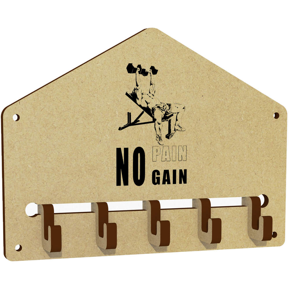 'Elevated Strength with Dumbbells' Wall Mounted Key Hooks / Holder (WH00082556)