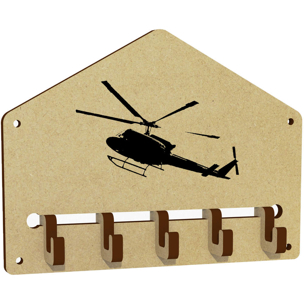 'Helicopter Silhouette' Wall Mounted Key Hooks / Holder (WH00083384)