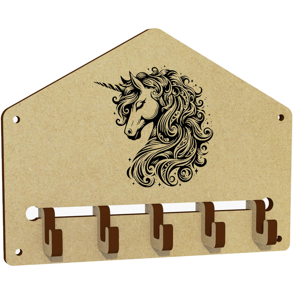 'Decorative Unicorn' Wall Mounted Key Hooks / Holder (WH00083502)
