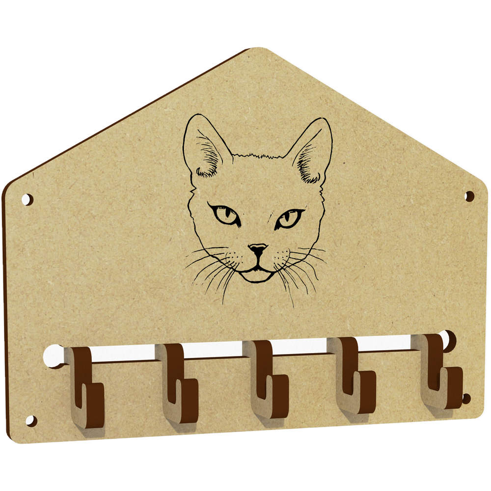 'Cat Face' Wall Mounted Key Hooks / Holder (WH00083850)