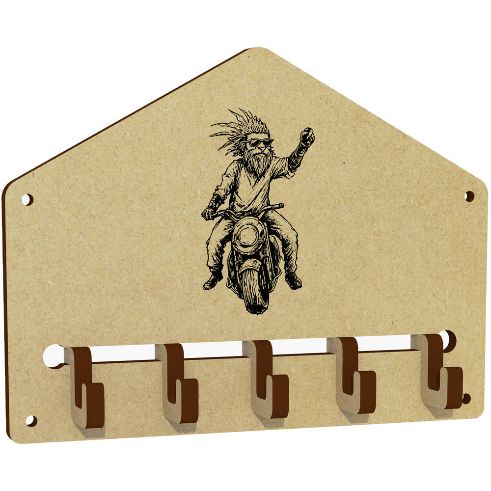 'Cool Motorbike Rider ' Key Holder - 5 Hooks - Wall-Mounted MDF Key Rack for Hallways, Kitchens and Home Organisation (WH00083872)