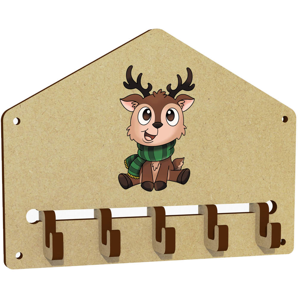 'Festive Baby Reindeer' Wall Mounted Key Hooks / Holder (WH00084900)
