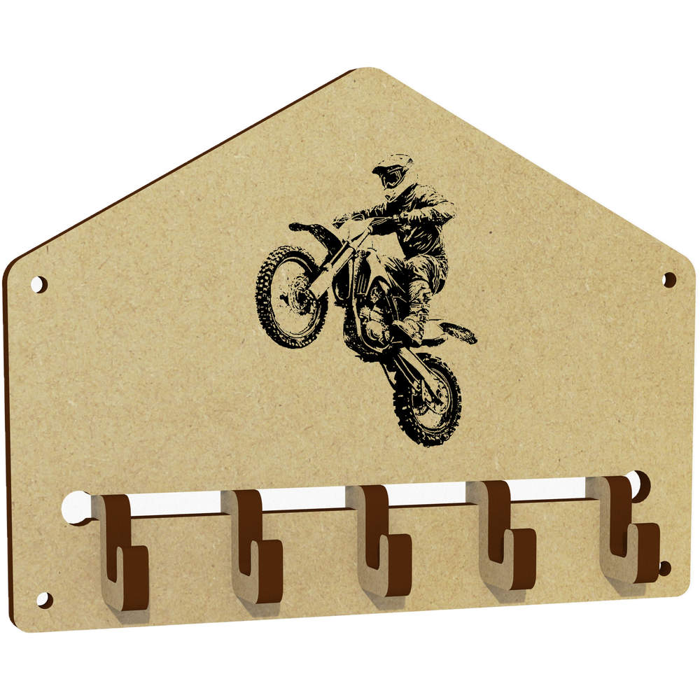 'Dirt Bike Jump' Wall Mounted Key Hooks / Holder (WH00085604)