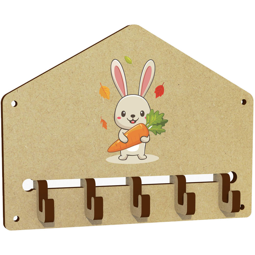 'Kawaii Bunny With Carrot ' Wall Mounted Key Hooks / Holder (WH00087898)