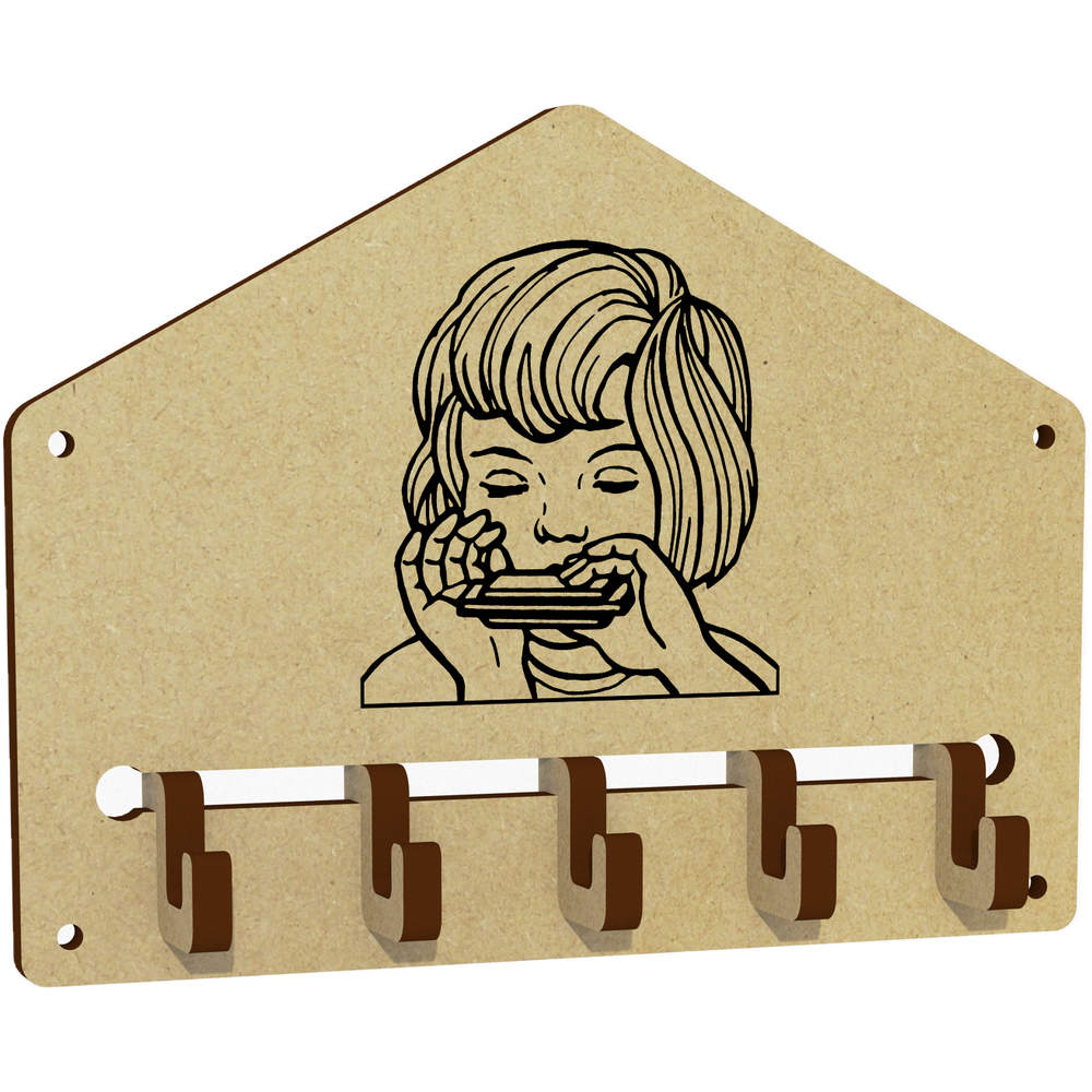'Harmonica Player' Wall Mounted Key Hooks / Holder (WH00088374)