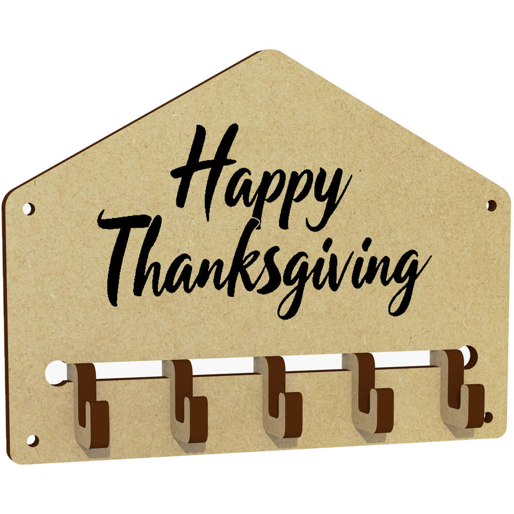 'Happy Thanksgiving' Wall Mounted Key Hooks / Holder (WH00089096)
