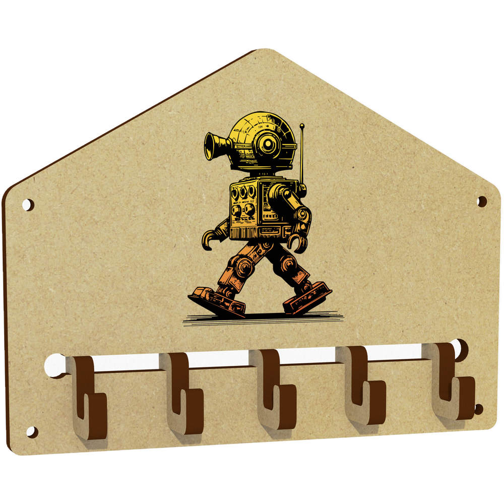'Retro Toy Robot' Wall Mounted Key Hooks / Holder (WH00092166)