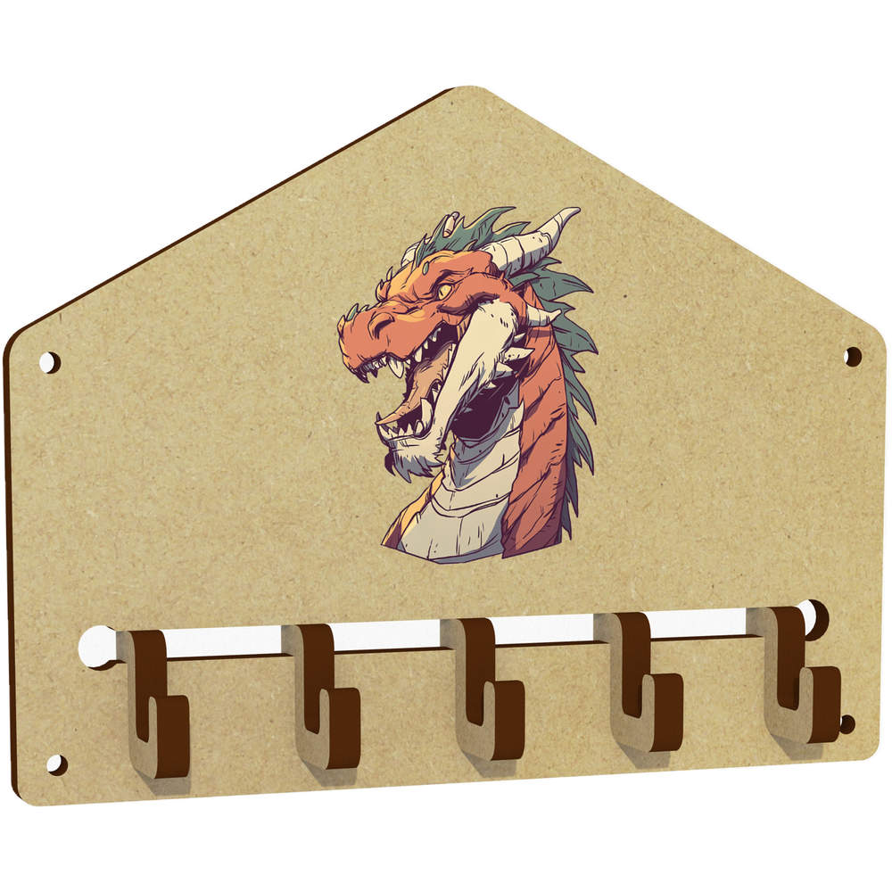 'Dragon Portrait' Wall Mounted Key Hooks / Holder (WH00093498)