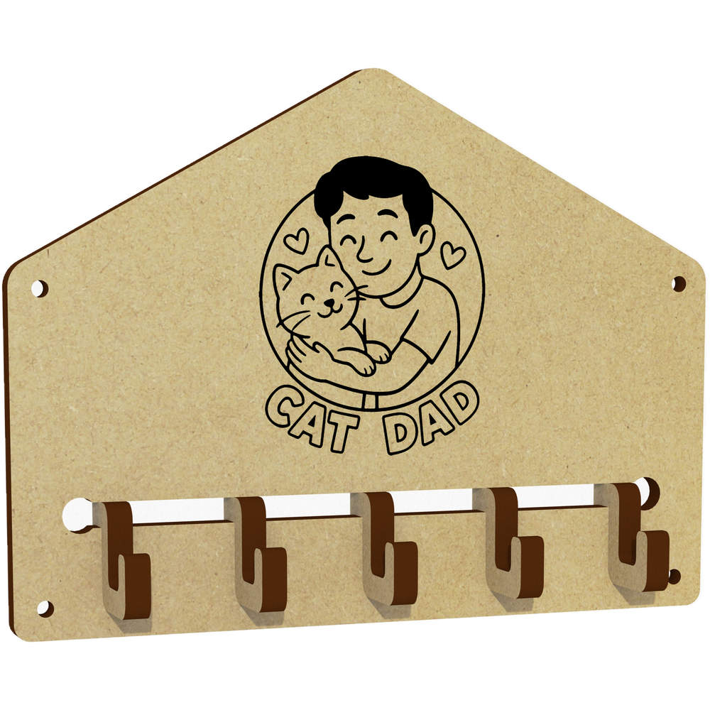 'Cat Dad' Wall Mounted Key Hooks / Holder (WH00093670)