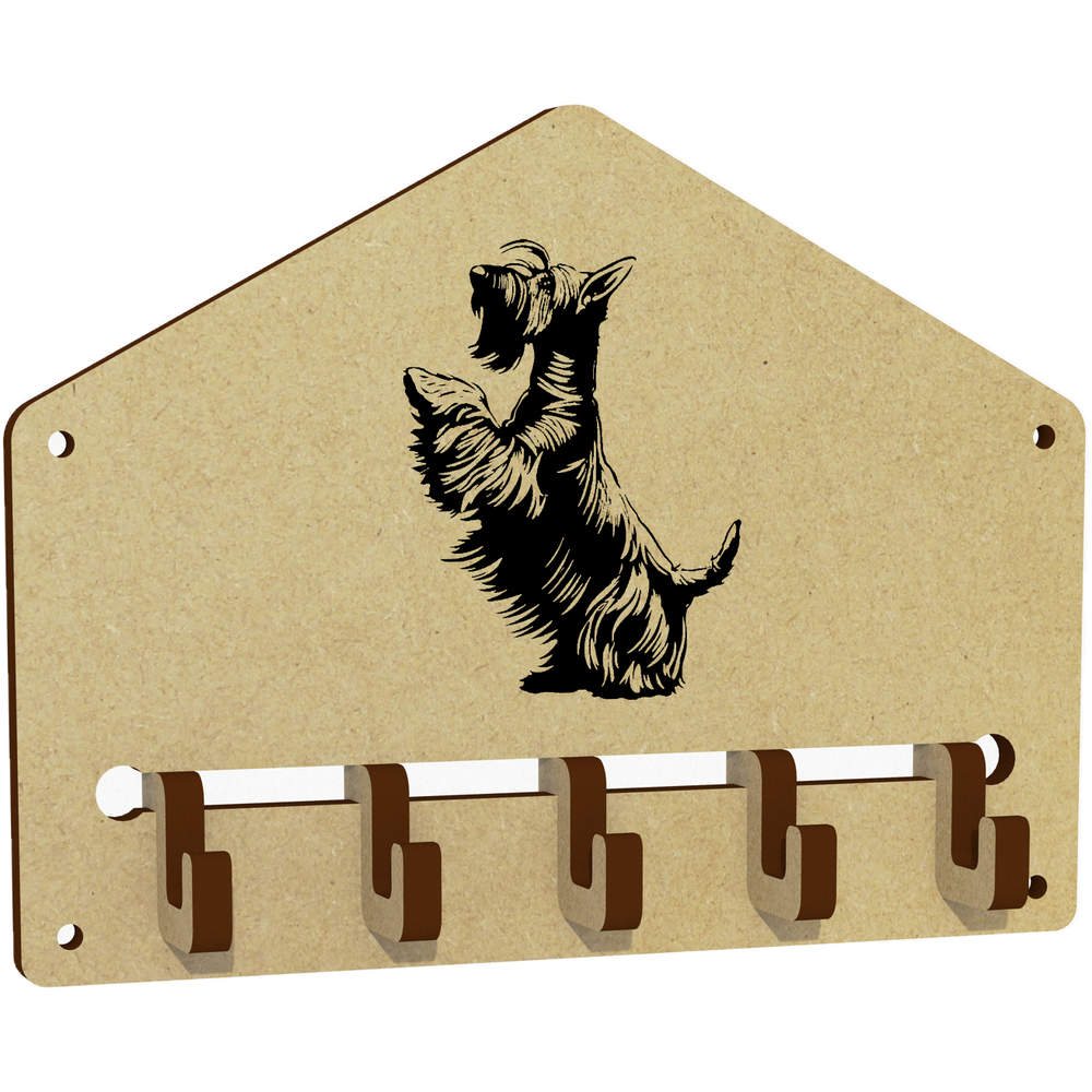 'Scottish Terrier on Hind Legs' Wall Mounted Key Hooks / Holder (WH00094174)
