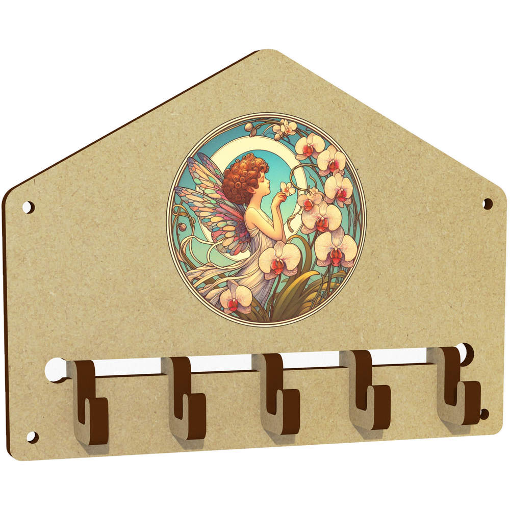 'Orchid Garden Fairy' Wall Mounted Key Hooks / Holder (WH00094983)