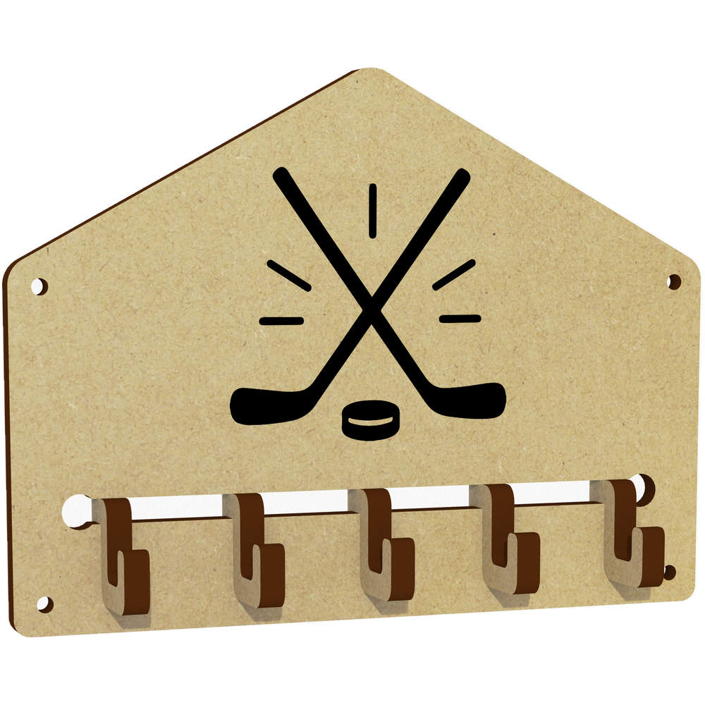 'Hockey Sticks and Puck' Wall Mounted Key Hooks / Holder (WH00095890)