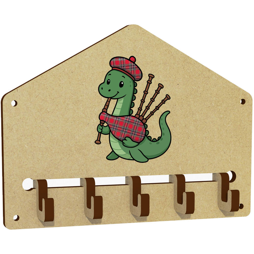 'Nessie Playing Bagpipes' Wall Mounted Key Hooks / Holder (WH00097098)