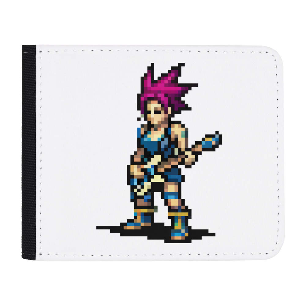 'Punk Girl Playing Guitar Pixel Art' Wallet (WL00020945)