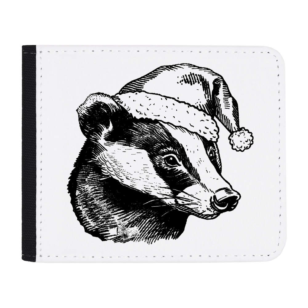'Badger Wearing Santa Hat' Wallet (WL00030925)