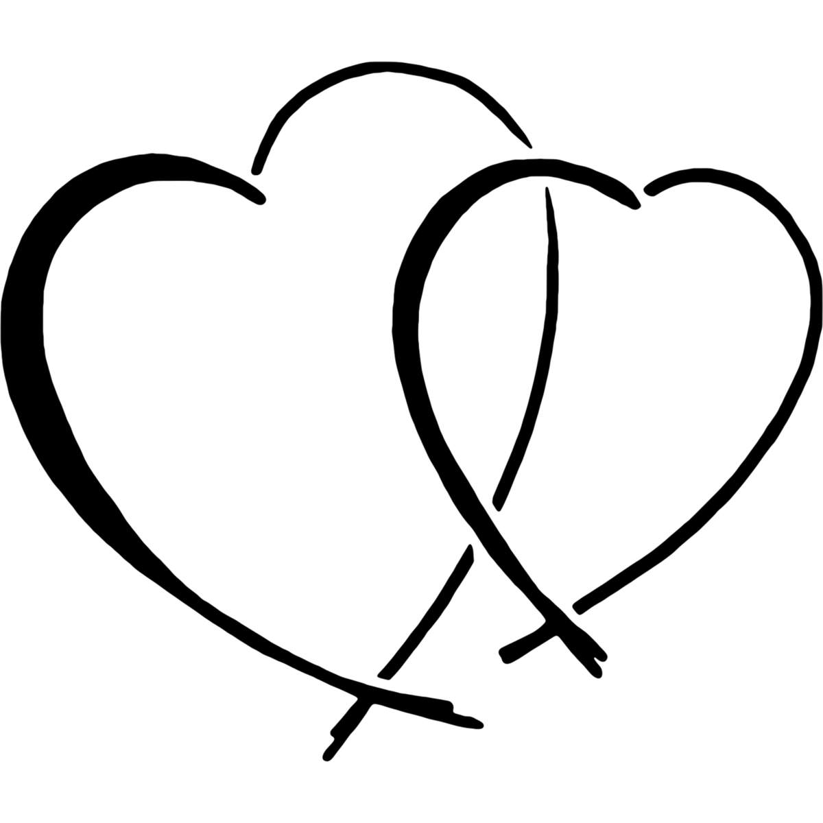 'Two Love Hearts' Reusable Stencils – Durable Decorative Templates for Painting and Spraying on Walls, Tiles, Wood, Fabric & Craft Projects (WS000134)