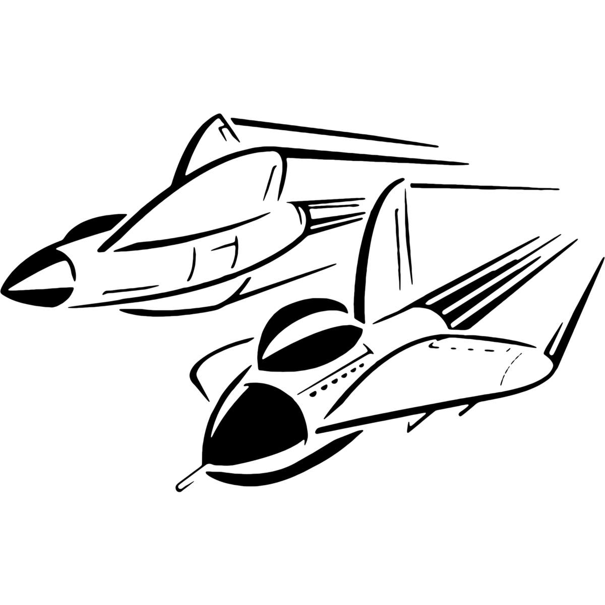 'Jet Fighters' Reusable Stencils – Durable Decorative Templates for Painting and Spraying on Walls, Tiles, Wood, Fabric & Craft Projects (WS000980)
