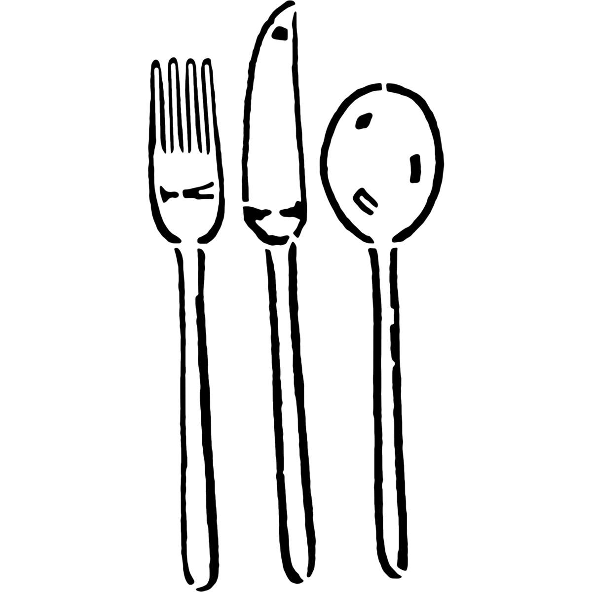 'Cutlery Set' Reusable Stencils – Durable Decorative Templates for Painting and Spraying on Walls, Tiles, Wood, Fabric & Craft Projects (WS002704)
