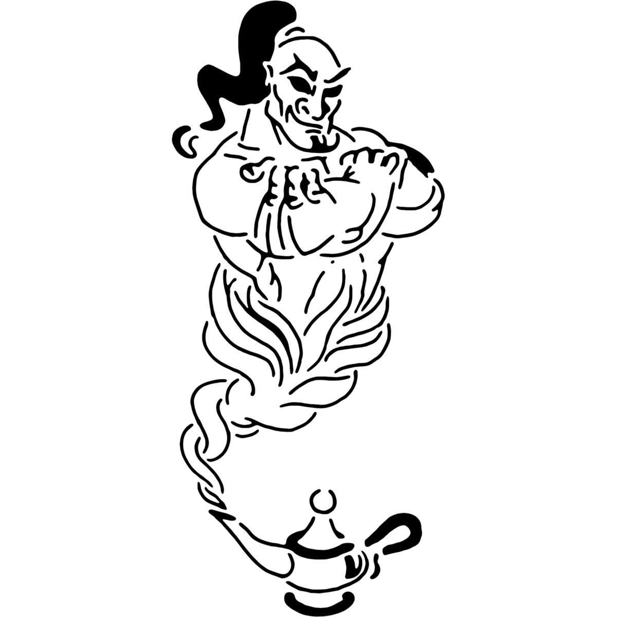 'Genie Of The Lamp' Reusable Stencils – Durable Decorative Templates for Painting and Spraying on Walls, Tiles, Wood, Fabric & Craft Projects (WS004137)