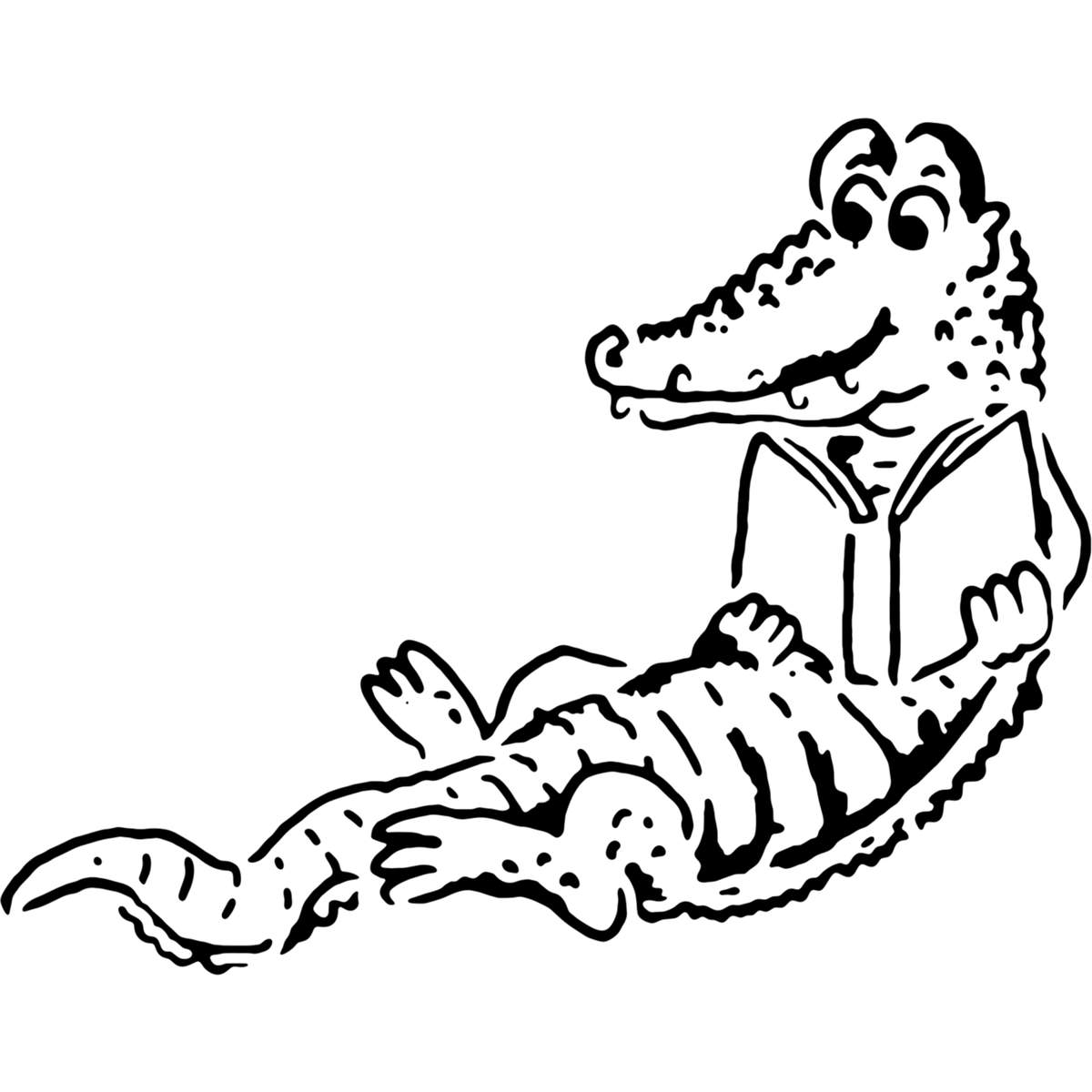 'Reading Crocodile' Reusable Stencils – Durable Decorative Templates for Painting and Spraying on Walls, Tiles, Wood, Fabric & Craft Projects (WS005130)