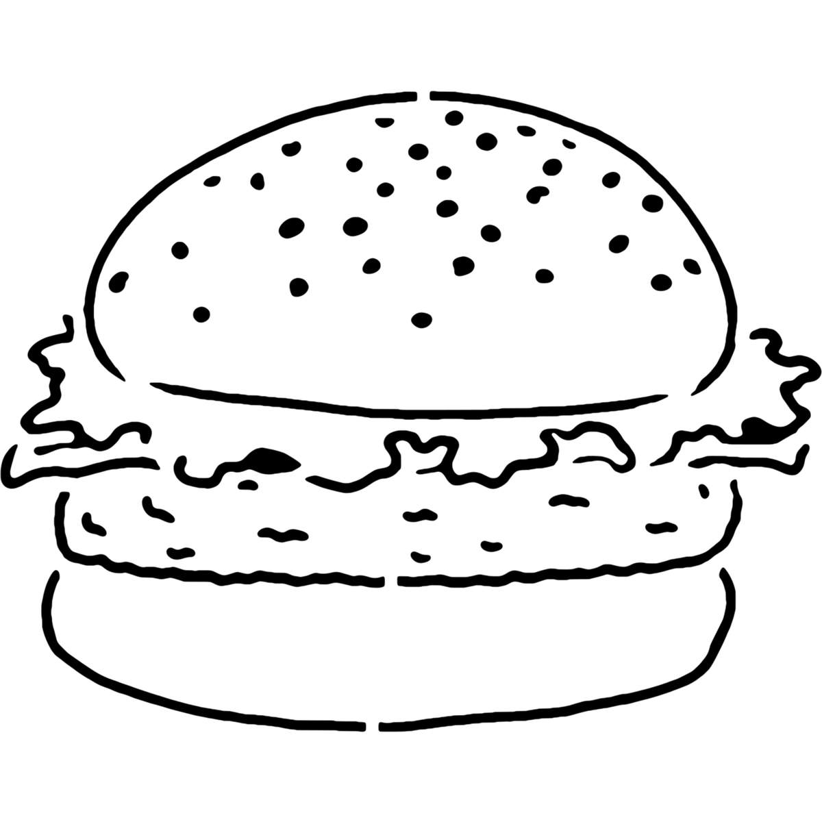 'Burger' Reusable Wall Stencil - Decorative Template for Walls, Tiles, Wood, Fabric and Crafts (WS006233)