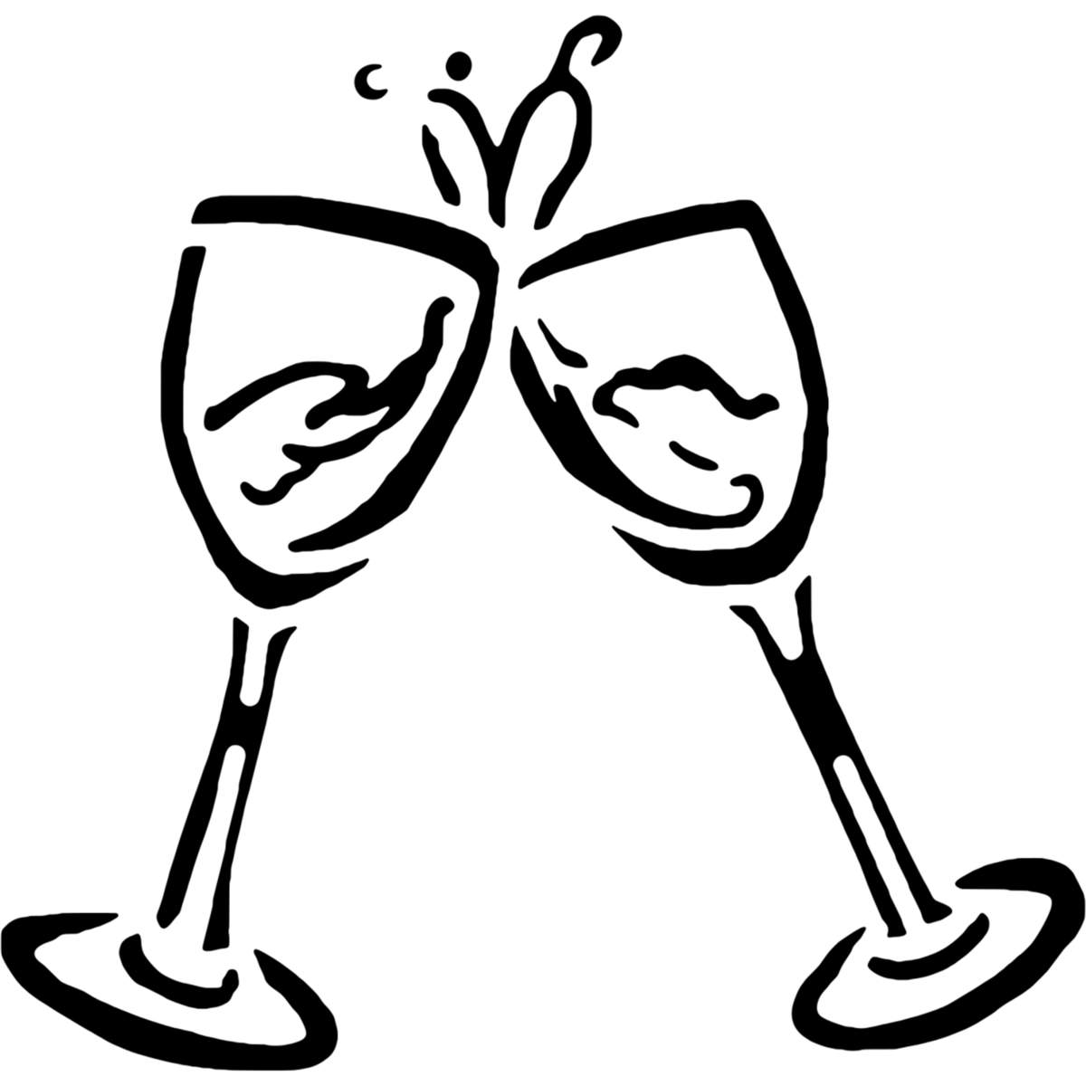 'Wine Glasses' Reusable Stencils – Durable Decorative Templates for Painting and Spraying on Walls, Tiles, Wood, Fabric & Craft Projects (WS006737)