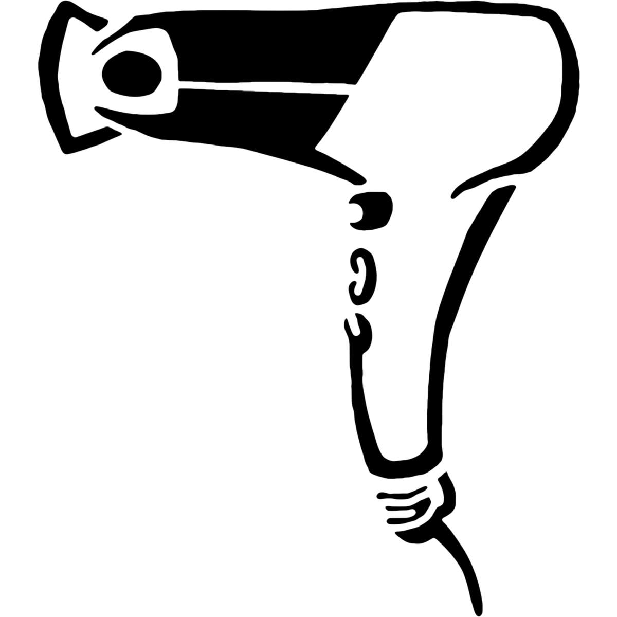 'Hair Dryer' Reusable Stencils – Durable Decorative Templates for Painting and Spraying on Walls, Tiles, Wood, Fabric & Craft Projects (WS007071)