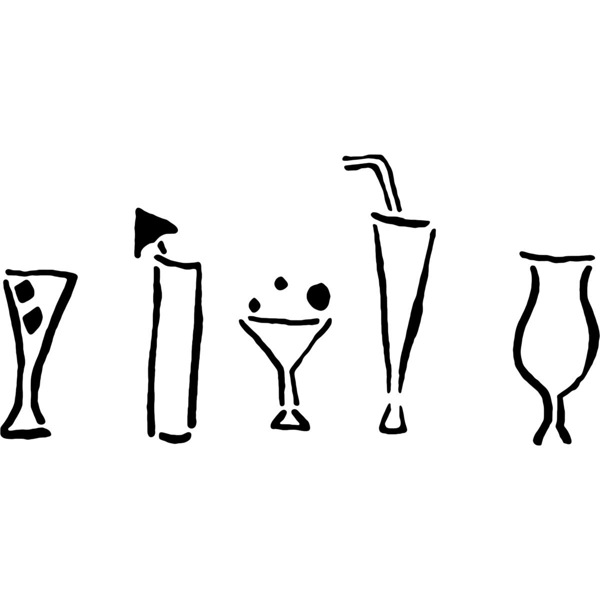 'Delicious Cocktails' Reusable Stencils – Durable Decorative Templates for Painting and Spraying on Walls, Tiles, Wood, Fabric & Craft Projects (WS012345)