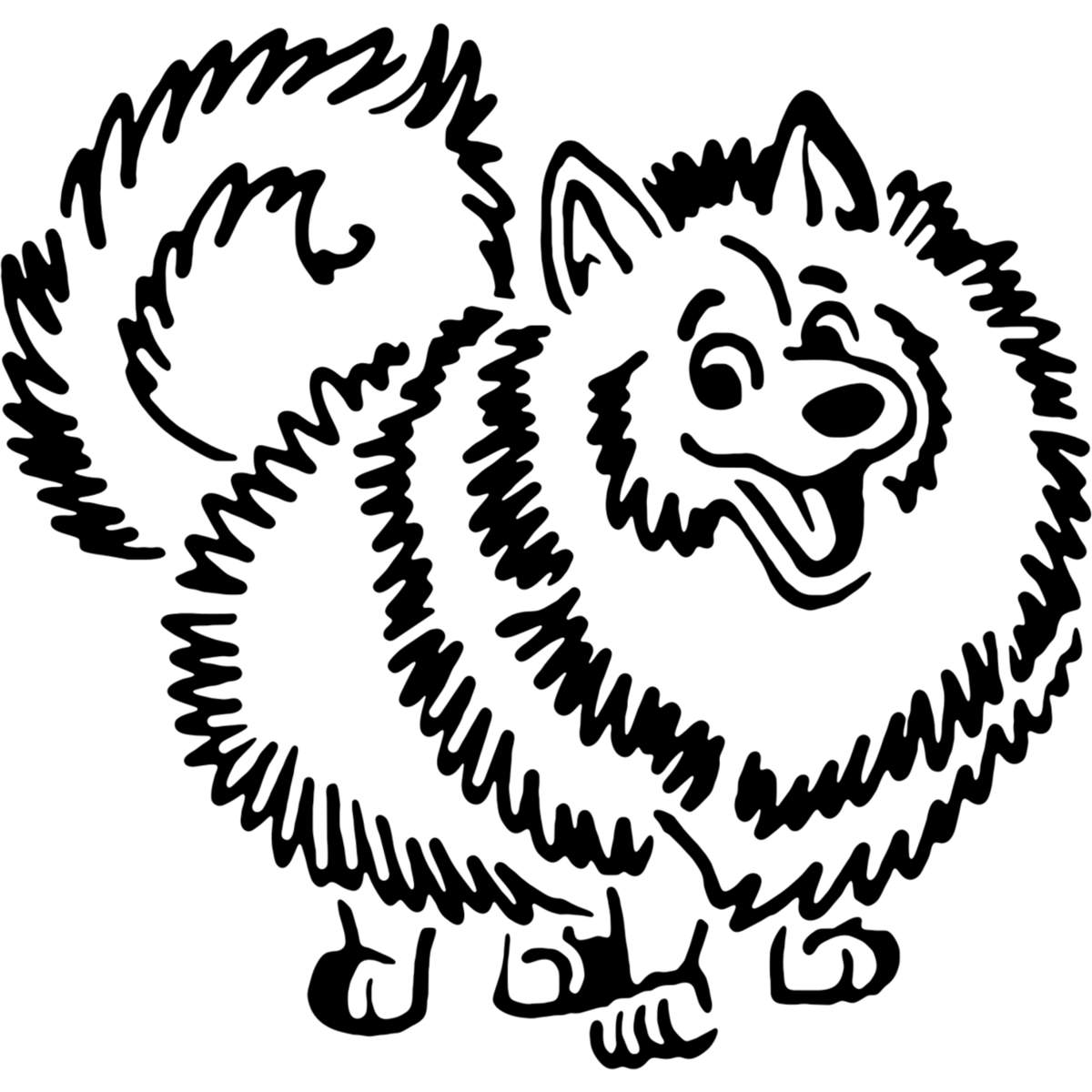 'Pomeranian Dog' Reusable Stencils – Durable Decorative Templates for Painting and Spraying on Walls, Tiles, Wood, Fabric & Craft Projects (WS012677)