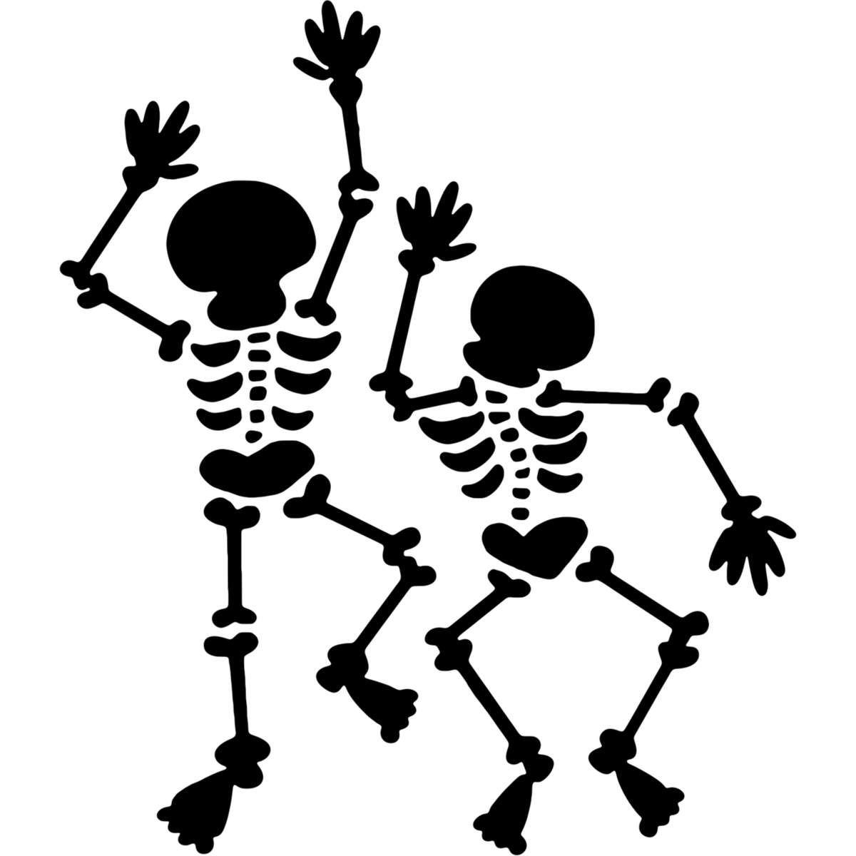 'Dancing Skeletons' Reusable Stencils – Durable Decorative Templates for Painting and Spraying on Walls, Tiles, Wood, Fabric & Craft Projects (WS013019)