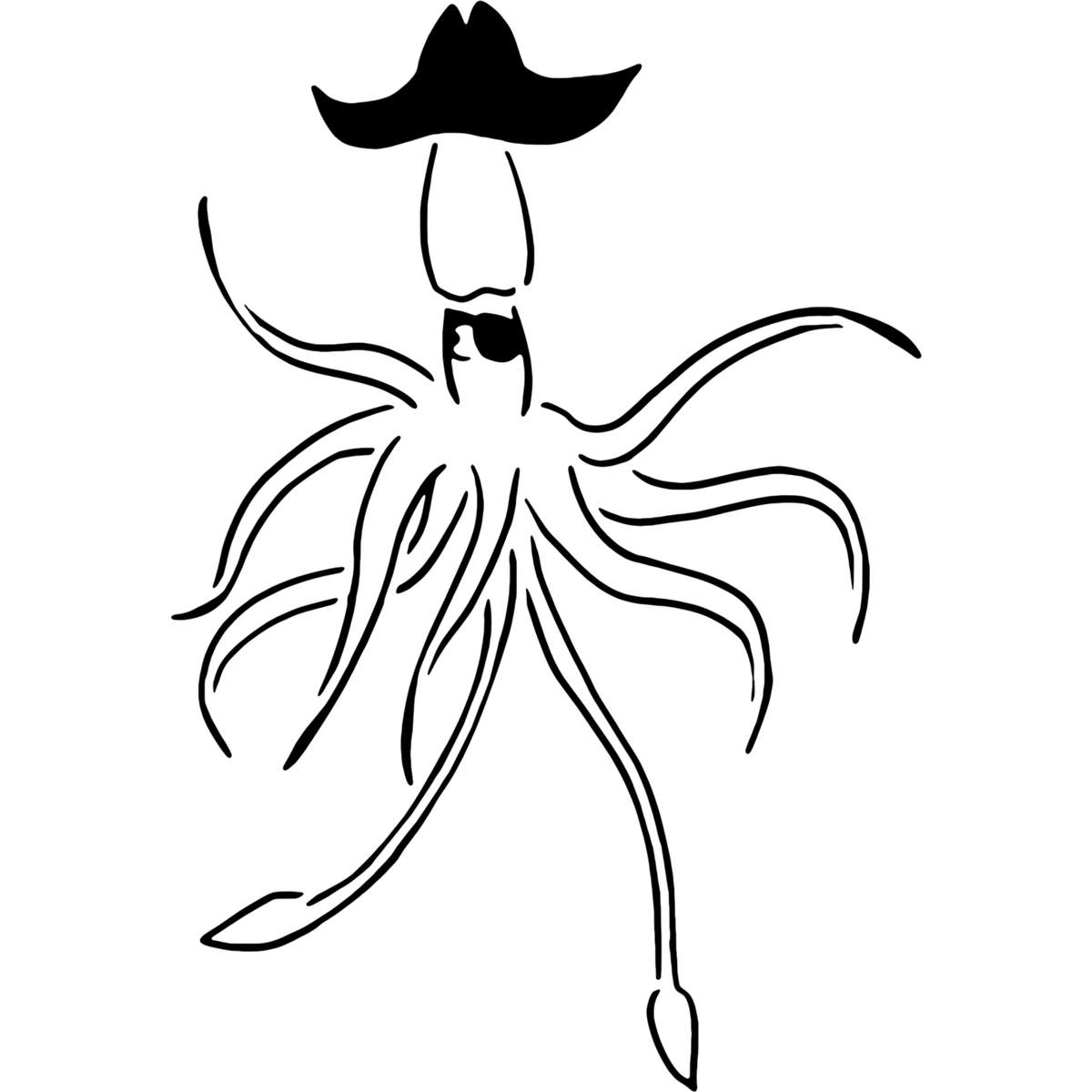 'Pirate Squid' Reusable Stencils – Durable Decorative Templates for Painting and Spraying on Walls, Tiles, Wood, Fabric & Craft Projects (WS013913)