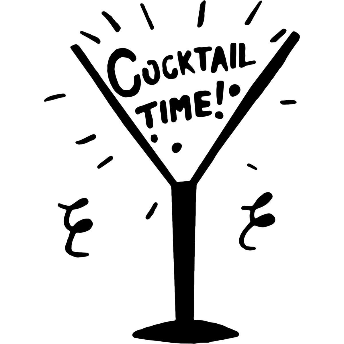 'Cocktail Time' Reusable Stencils – Durable Decorative Templates for Painting and Spraying on Walls, Tiles, Wood, Fabric & Craft Projects (WS018077)