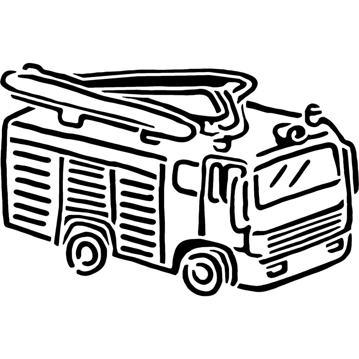 'Fire Engine' Reusable Stencils – Durable Decorative Templates for Painting and Spraying on Walls, Tiles, Wood, Fabric & Craft Projects (WS018298)