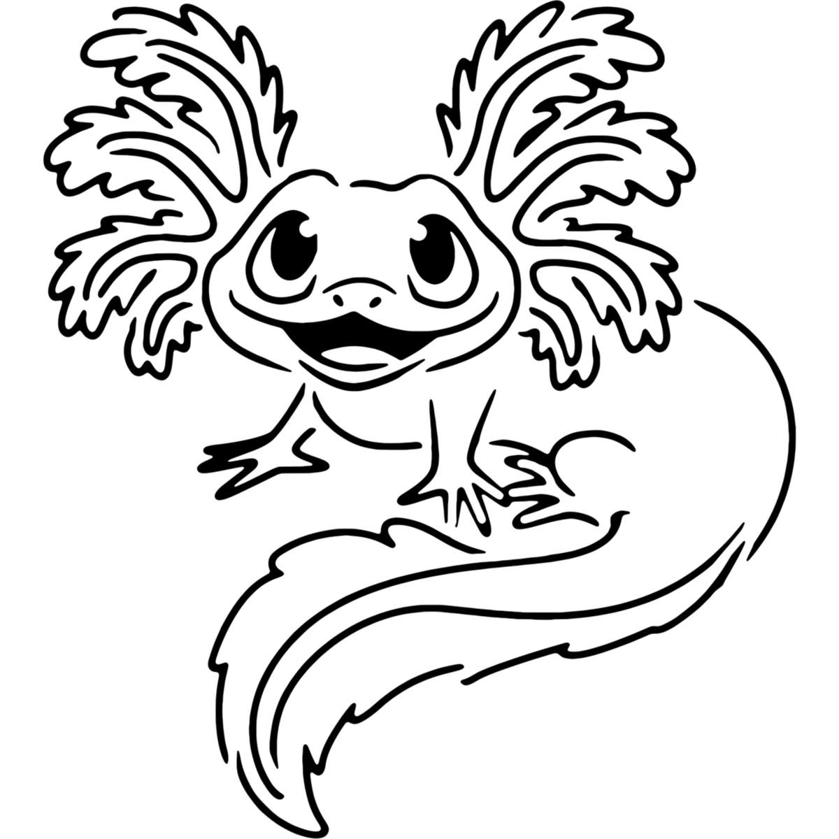 'Cute Axolotl' Reusable Stencils – Durable Decorative Templates for Painting and Spraying on Walls, Tiles, Wood, Fabric & Craft Projects (WS018654)