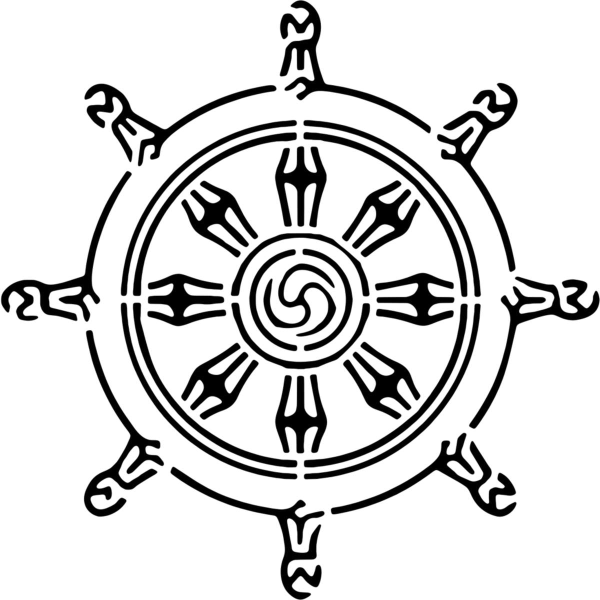 'Buddhist Symbol' Reusable Stencils – Durable Decorative Templates for Painting and Spraying on Walls, Tiles, Wood, Fabric & Craft Projects (WS018930)