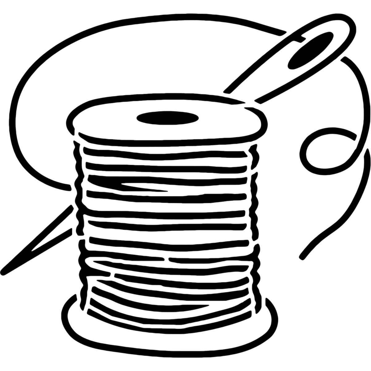 'Needle & Thread' Reusable Wall Stencil - XXL (A2) - Painting Template for Walls, Tiles, Wood, Fabric and Crafts (WS00030981)