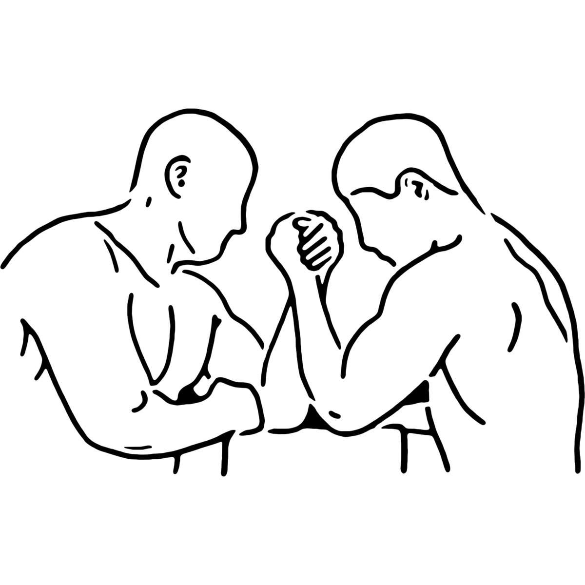 'Arm Wrestling' Reusable Stencils – Durable Decorative Templates for Painting and Spraying on Walls, Tiles, Wood, Fabric & Craft Projects (WS019305)